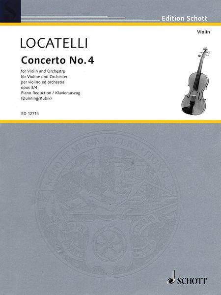 Concerto No. 4 In E Major Op. 3/4 : For Violin and Orchestra - Piano reduction.