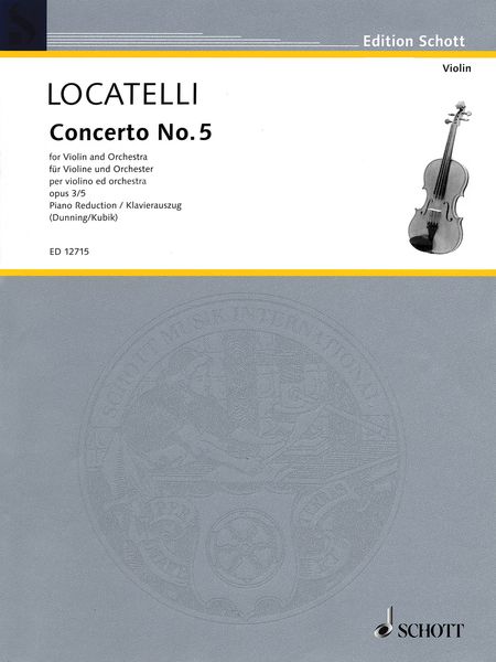 Concerto No. 5 In C Major, Op. 3/5 : For Violin and Orchestra - Piano reduction.