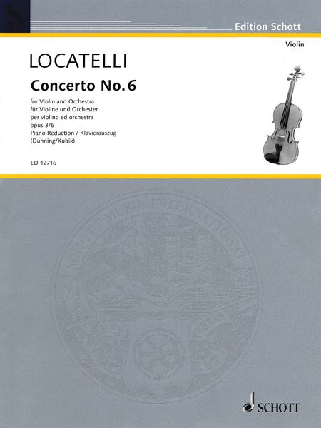 Concerto No. 6 In G Minor, Op. 3/6 : For Violin and Orchestra - Piano reduction.