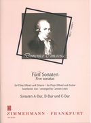 Five Sonatas : For Flute (Oboe) and Guitar - Vol. 2 : Sonatas In A Major, D Major and C Major.