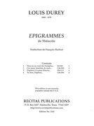 Epigrammes De Theocrite : For Voice And Piano.