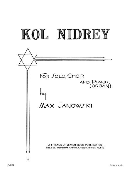 Kol Nidrey (Based On The Traditional Melody) : For Cantor, SATB, Cello and Organ.