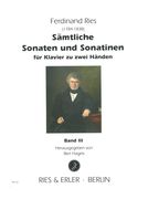 Sämtliche Sonaten Und Sonatinen Für Klavier Zu Zwei Händen, Band 3 / Edited By Bert Hagels.