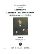 Sämtliche Sonaten Und Sonatinen Für Klavier Zu Zwei Händen, Band 4 / Edited By Bert Hagels.