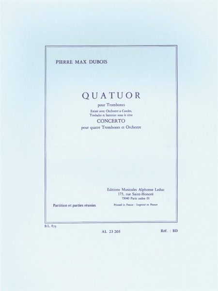 Quatuor : Pour Trombones.