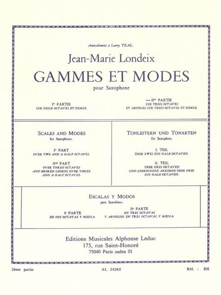 Gammes Et Modes, Vol. 2 : For Saxophone.