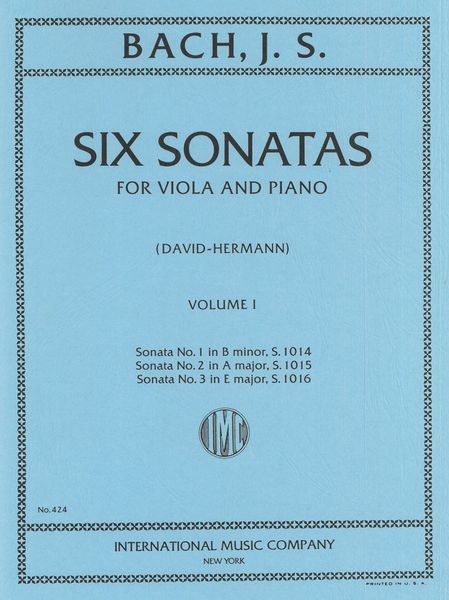 Six Violin Sonatas, Vol. I (1-3) : For Viola (David-Hermann).