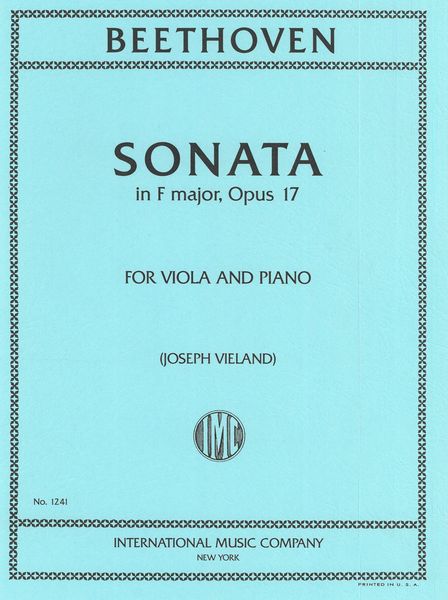 Sonata, Op. 17 : For Viola and Piano (Originally For Horn and Piano) (Vieland).