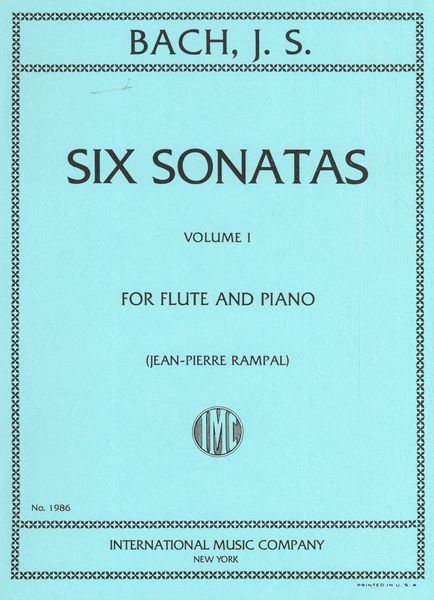 Six Sonatas, Vol. I (B Minor, Eb Major, A Major) : For Flute and Piano.