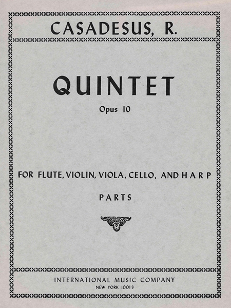 Quintet, Op. 10 : For Flute, Violin, Viola Violoncello and Harp (Or Piano).