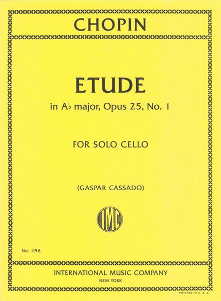 Etude In A Flat Major, Op. 25 No. 1 : For Violoncello Solo.