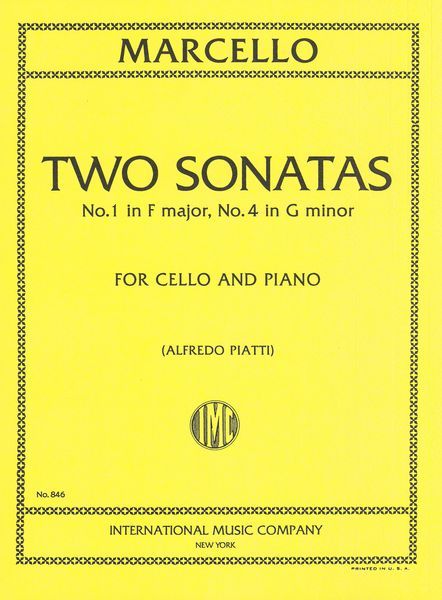 Two Sonatas (No. 1 In F Major & No. 4 In G Minor) : For Violoncello and Piano (Piatti).