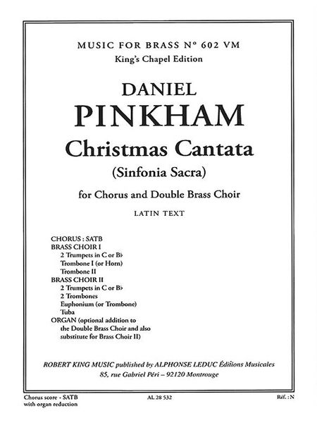 Christmas Cantata (Sinfonia Sacra) : For Chorus and Double Brass Choir - Piano reduction.