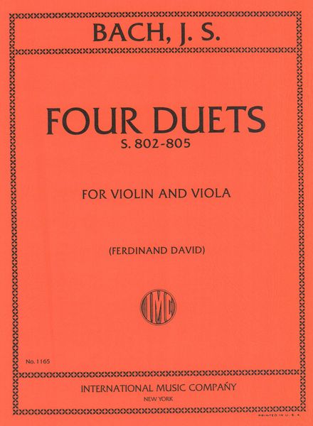 Four Duets : For Violin and Viola (David).