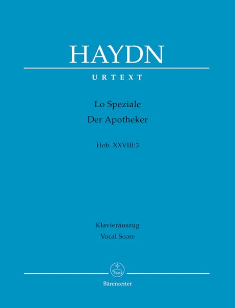 Lo Speziale - der Apotheker, Hob. XXVIII:3 / edited by Helmut Wirth.