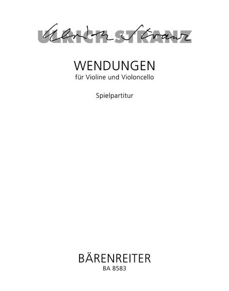 Wendungen : Für Violine Und Violoncello (1971).