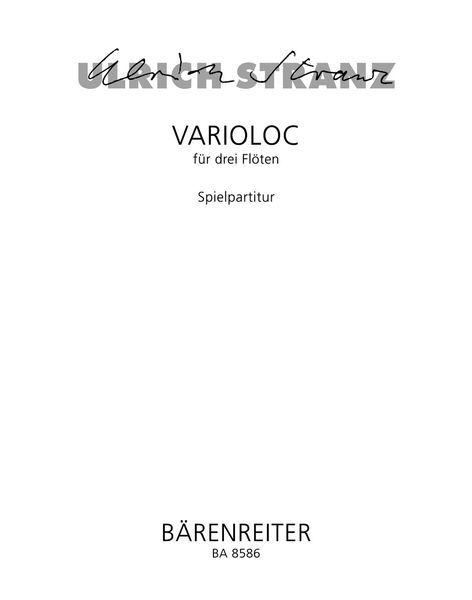 Varioloc : Für Drei Flöten (1968).