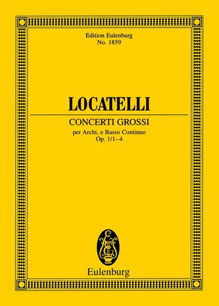 Concerti Grossi Per Archi I Basso Continuo, Op. 1 Nos. 1-4 / edited by Agnese Pavanello.