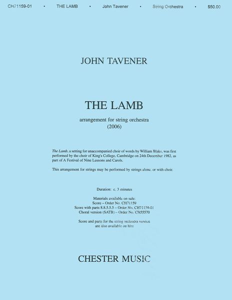 Lamb : Arrangement For String Orchestra (2006).