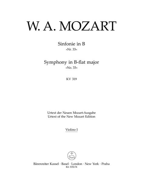 Symphony No. 33 In B Flat Major K. 319.