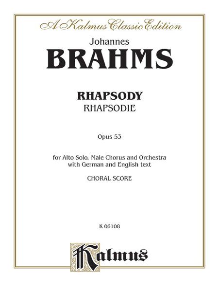 Alto Rhapsody, Op. 53 / Vocal Score.