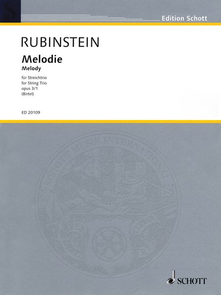 Melodie, Op. 3 No.1 : For String Trio / arranged by Wolfgang Birtel.