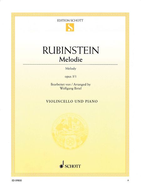 Melodie, Op. 3 No.1 : For Violoncello and Piano / arranged by Wolfgang Birtel.