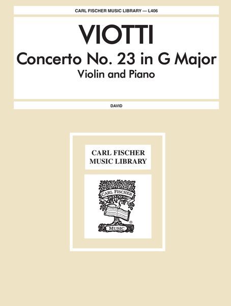 Violin Concerto No. 23 / reduction For Violin and Piano.