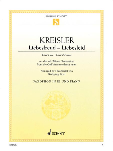 Liebesfreud - Liebslied : For Saxophone In Eb and Piano / arranged by Wolfgang Birtel.