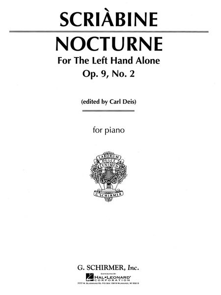Nocturne For The Left Hand Alone, Op. 9 No. 2.