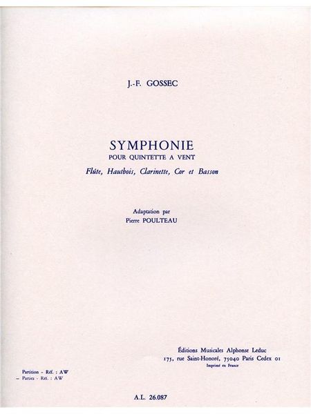 Symphonie Pour Quintette A Vent.