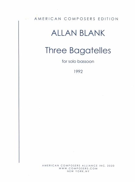 Three Bagatelles : For Solo Bassoon (1992).