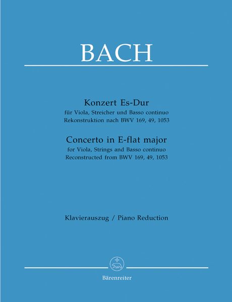 Concerto In E Flat Major : For Viola, Strings and Basso Continuo - Piano reduction.