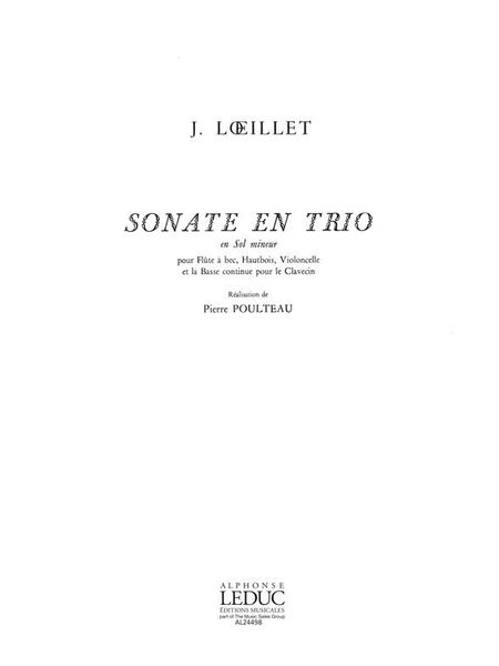 Sonate En Trio En Sol Mineur, Op. 1 No. 3.