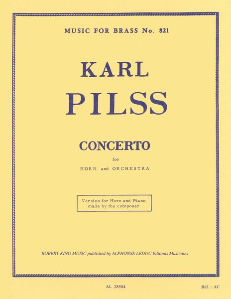 Concerto : For Horn and Orchestra - Piano reduction.
