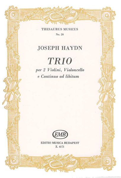 Trio For 2 Violins, Cello, and Continuo, Hob. V:G1.