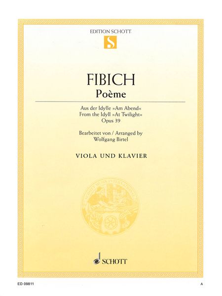 Poeme, Aus der Idylle Am Abend, Op. 39 : For Viola and Piano / arranged by Wolfgang Birtel.