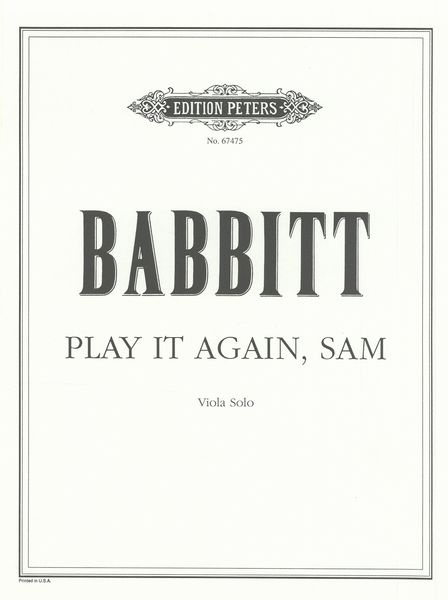 Play It Again, Sam : For Viola Solo.