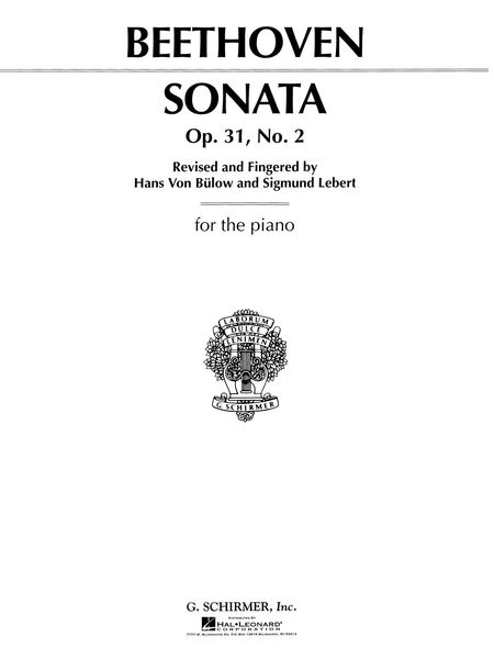 Sonata In D Minor, Op. 31, No. 2 (Tempest) : For Piano / edited by Hans Von Bulow.