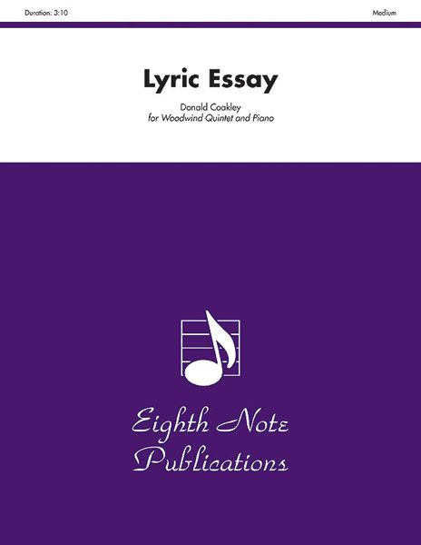 Lyric Essay : For Woodwind Quintet And Piano.