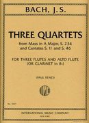 Three Quartets : Arranged For Three Flutes And Alto Flute (Or B Flat Clarinet) By Paul Renzi.