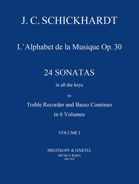 Alphabet - Sonatas, Op. 30 Nos. 1-4 : For Recorder and Basso Continuo / edited by Paul J. Everett.