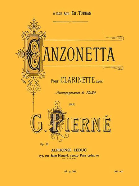 Canzonetta : Pour Clarinette Avec Accompagnement De Piano, Op. 19.