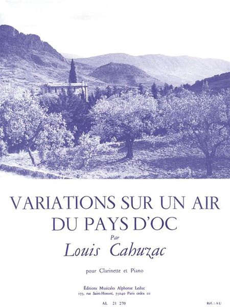 Variations Sur Un Air Du Pays D'Oc : Pour Clarinette Et Piano.