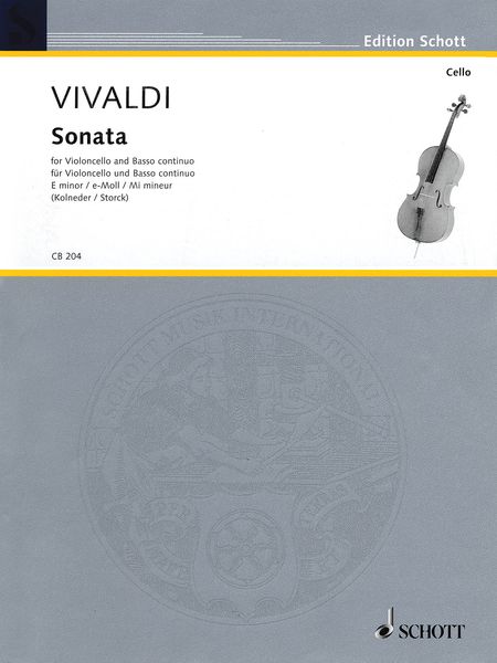 Sonata In E Minor : For Violoncello and Basso Continuo / edited by Walter Kolneder.