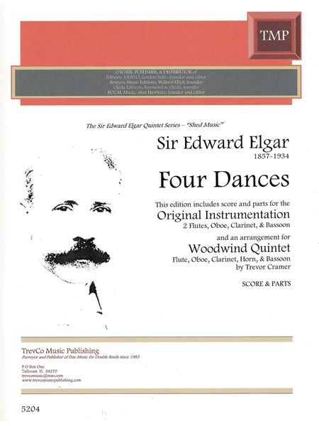 Four Dances : For 2 Flutes, Oboe, Clarinet and Bassoon / arranged by Trevor Cramer.