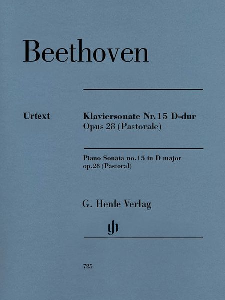 Klaviersonate Nr. 15 D-Dur, Op. 28 (Pastorale) / edited by Norbert Gertsch and Murray Perahia.