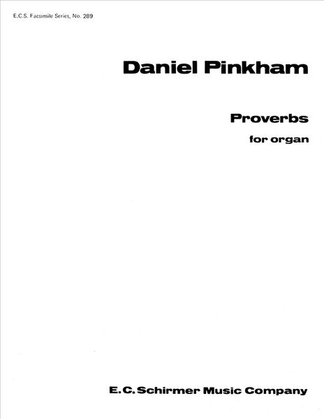 Proverbs : For Organ.