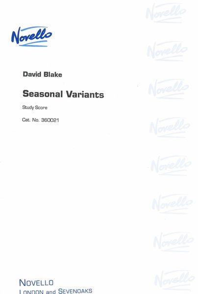 Seasonal Variants : For Chamber Group.