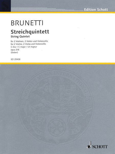 Streichquartett C-Dur, Op. 3/6 : Für 2 Violinen, 2 Violen und Violoncello / Ed. Tilman Sieber.